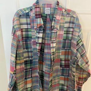 Brooks Brothers Mens XL button down Madras Shirt